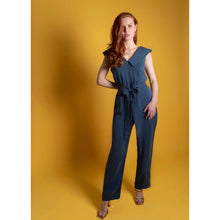 Load image into Gallery viewer, Off Shoulder Belted Vegan Jumpsuit | Femponiq