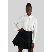Load image into Gallery viewer, Viscose Rayon Gathered Back Shirt Ivory