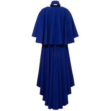 Load image into Gallery viewer, Femponiq Bow Tie Blue Maxi Dress Back
