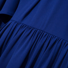 Load image into Gallery viewer, Femponiq Bow Tie Blue Maxi Dress Skirt Detail
