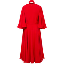 Load image into Gallery viewer, Femponiq Pleated Midi Dressin Scarlet Red Back

