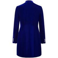 Load image into Gallery viewer, Femponiq Royal Blue Velvet Blazer Dress Back