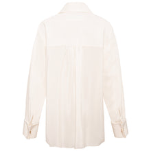 Load image into Gallery viewer, Viscose Rayon Gathered Back Shirt Ivory Back
