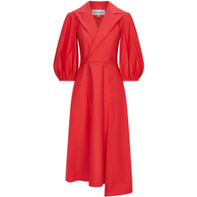 Load image into Gallery viewer, Asymmetric A-Line Cotton Dress in Red - Front Product Picture