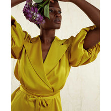 Load image into Gallery viewer, Puff Sleeve Notched Lapel Blouse in Ivory - Front Close Up