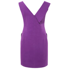 Load image into Gallery viewer, Purple Asymmetric Lapel Cotton Dress  | Femponiq