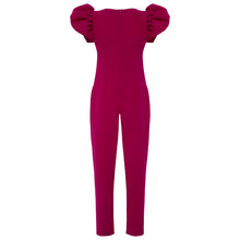 Load image into Gallery viewer,  Fuchsia Puff Sleeve Jumpsuit | Femponiq