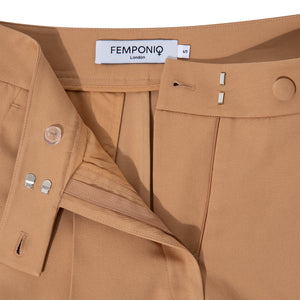 Brown Tailored Cotton Trouser | Femponiq
