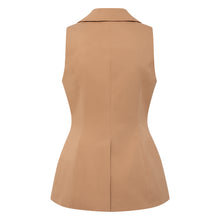 Load image into Gallery viewer, Sleeveless Brown Tailored Blazer | Femponiq