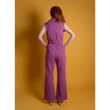Load image into Gallery viewer, Double Breasted Shawl Lapel Jumpsuit  (Purple Orchid) | Femponiq
