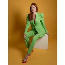 Load image into Gallery viewer, Green Tailored Cotton Trouser | Femponiq
