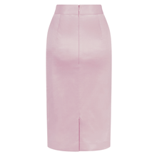 Load image into Gallery viewer, Light Pink Cotton-Blend Sateen Pencil Skirt | Femponiq