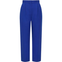 Load image into Gallery viewer, High Waisted Cropped Cotton Trouser in Royal Blue - Front
