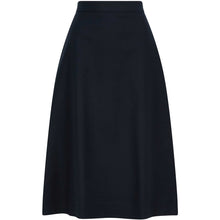 Load image into Gallery viewer, High Waisted Semi-Flared Cotton Skirt in Navy - Front Product Picture