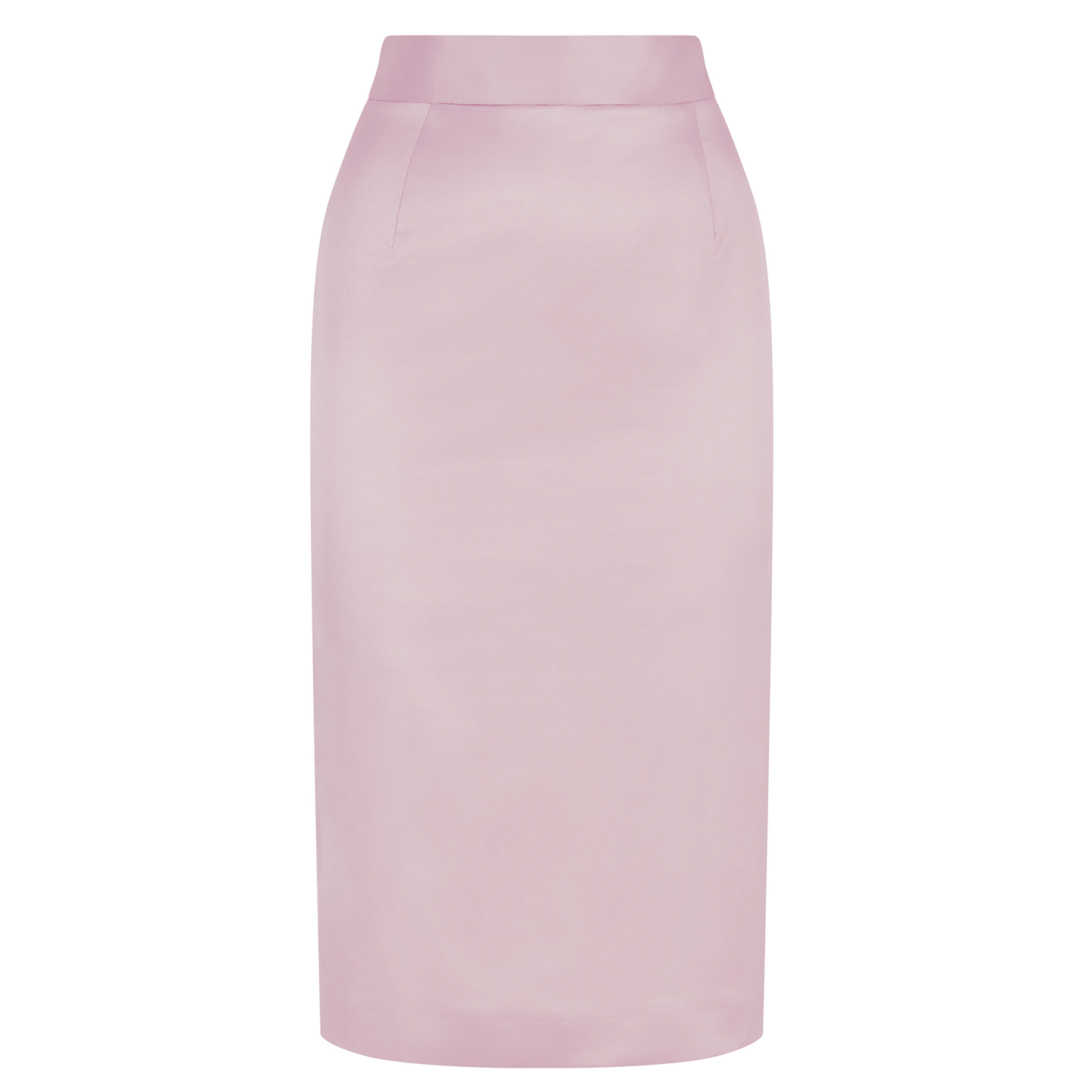 Light Pink Cotton-Blend Sateen Pencil Skirt | Femponiq
