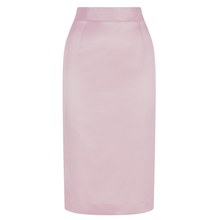 Load image into Gallery viewer, Light Pink Cotton-Blend Sateen Pencil Skirt | Femponiq