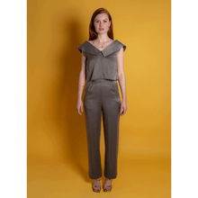 Load image into Gallery viewer, Viscose and Cupro-Blend Pants (Charcoal Grey) | Femponiq

