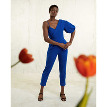 Load image into Gallery viewer, Peak Lapel Jumpsuit in Royal Blue - Front 
