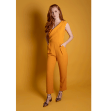 Load image into Gallery viewer, Peak Lapel Crepe Jumpsuit  | Femponiq