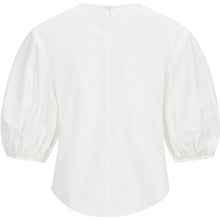 Load image into Gallery viewer, Puff Sleeve Cropped Cotton Top in White - Back Product Picture