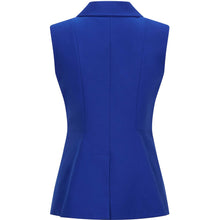 Load image into Gallery viewer, Sleeveless Cotton Blazer in Royal Blue - Back Product Picture