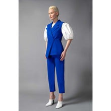 Load image into Gallery viewer, Model Is Wearing Royal Blue Cotton Blazer - Front View 2
