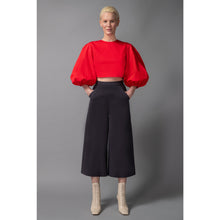 Load image into Gallery viewer, High Waisted Wide Leg Cropped Trouser in Grey - Front
