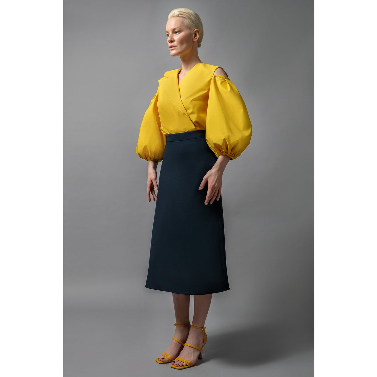 ENFÖLD SEMI-FLARE SKIRT ENFOLD(エンフォルド)｜SEMI-FLARE SKIRT/スカート/ブラック の