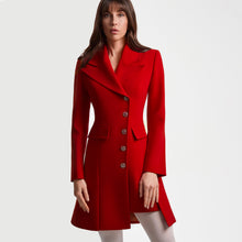 Load image into Gallery viewer, Asymmetric Pleated Red Blazer Dress

