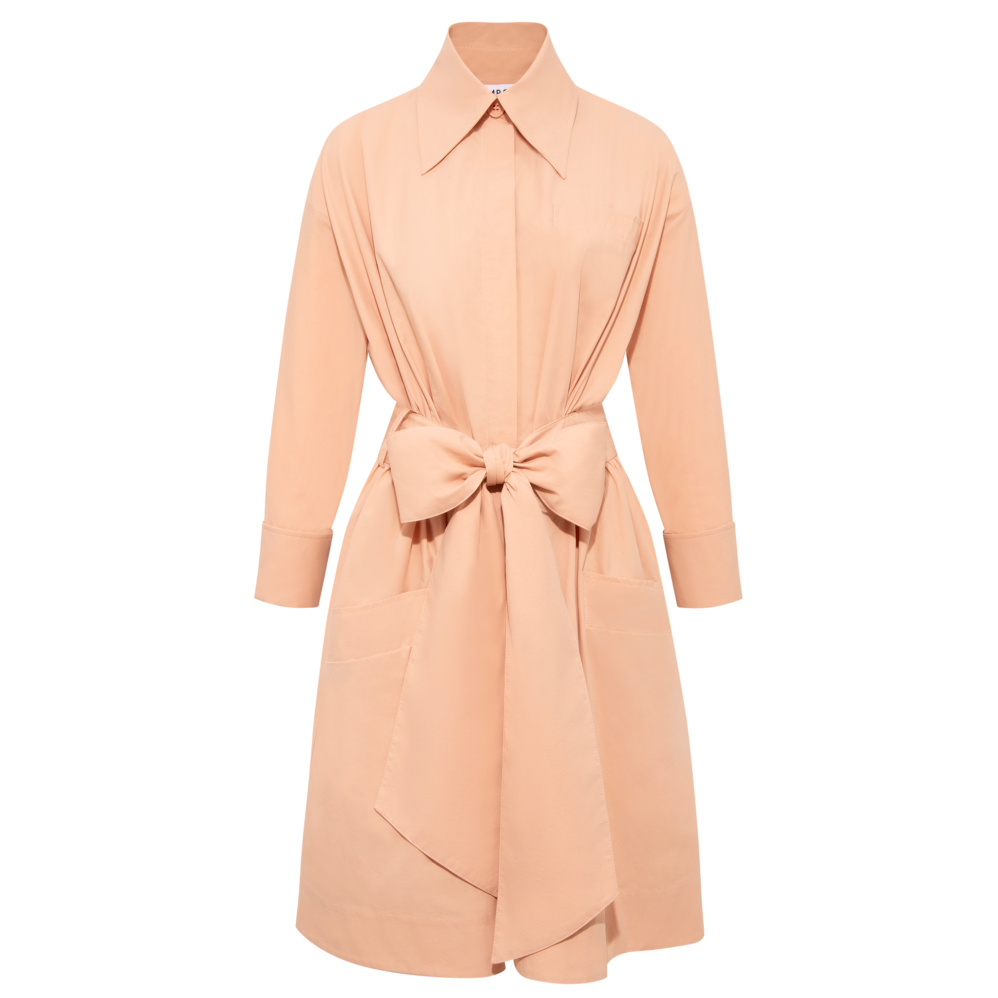 【DISCERNMENT】Peach pintuck cotton PT Pintucked Half-Button Cotton Tunic Top, Navy Blooming Ditsy