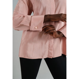 Viscose Rayon Gathered Back Shirt Rose