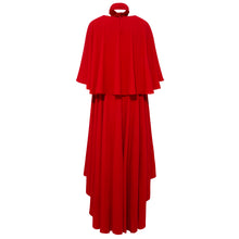 Load image into Gallery viewer, Femponiq Bow Tie Cape Dress in Red-Back
