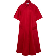 Görseli Galeri görüntüleyiciye yükleyin, Femponiq Oversized Cape Cotton Dress in Red Colour - Front Product Picture 
