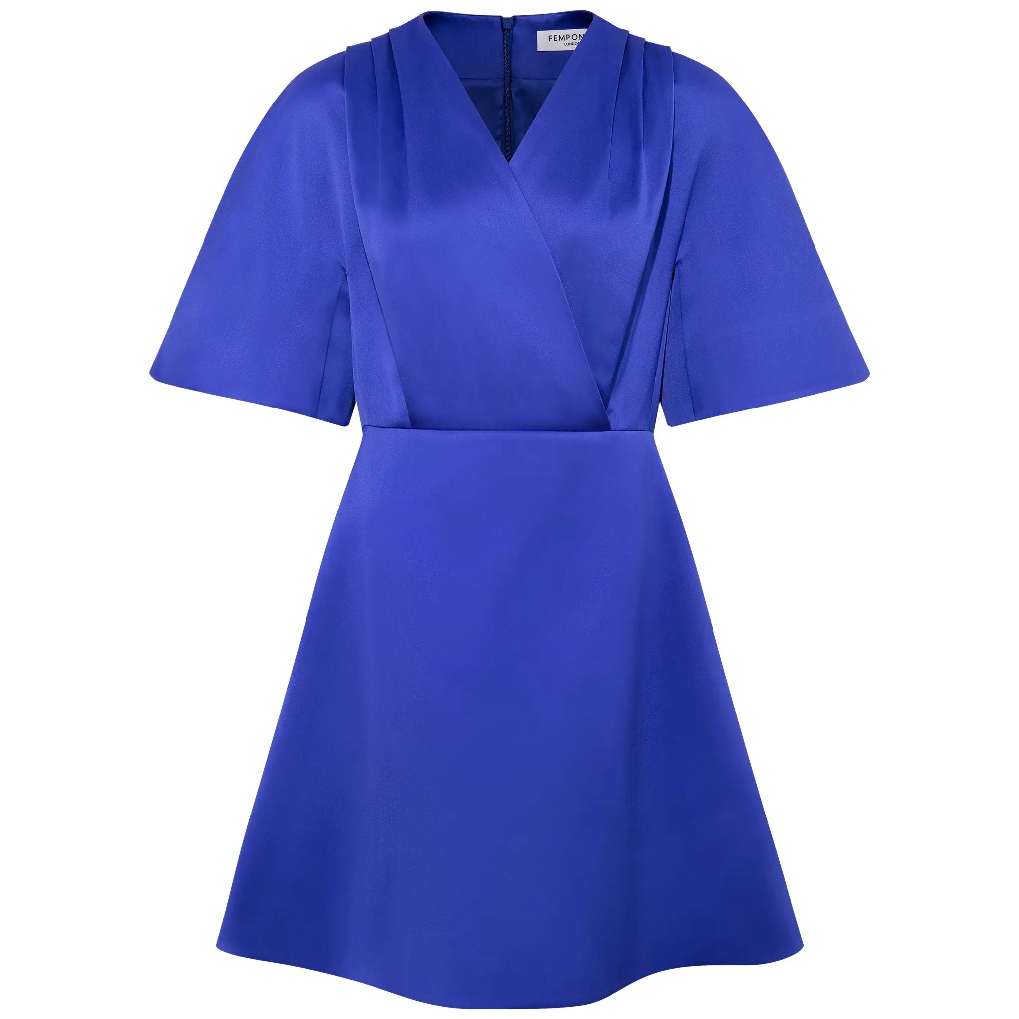blue kimono sleeve dress Oasis Women's Petite Occasion Kimono Sleeve Pleated Midi Dress in Cornflower Blue | Size: 6