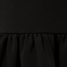 Görseli Galeri görüntüleyiciye yükleyin, Femponiq Pleated Shoulder Peplum Hem Dress in Black - Close-up Product Detail Picture
