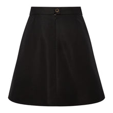 Load image into Gallery viewer, Pleated Silk-Blend Flared Skirt Black
