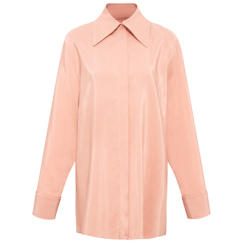 Viscose Rayon Gathered Back Shirt (Rose)