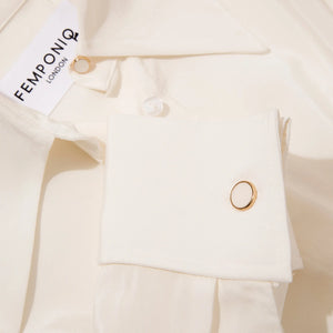 Viscose Rayon Gathered Back Shirt Ivory Up Deta ilinIvory Colourweb 