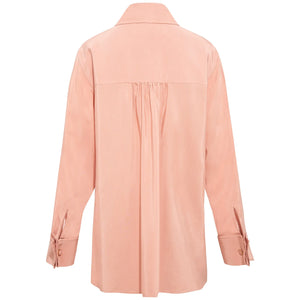 Viscose Rayon Gathered Back Shirt Rose