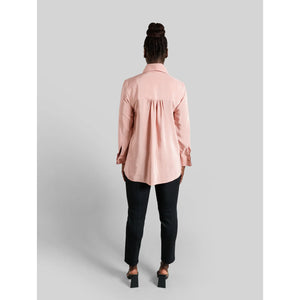 Viscose Rayon Gathered Back Shirt Rose