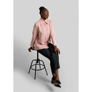 Viscose Rayon Gathered Back Shirt Rose