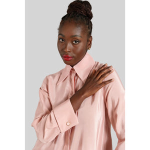 Viscose Rayon Gathered Back Shirt Rose