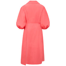 Load image into Gallery viewer, Wide Lapel Asymmetric Cotton Dress (Rouge Pink)
