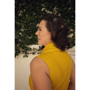 Double Breasted Shawl Lapel Jumpsuit  (Mustard Yellow) | Femponiq