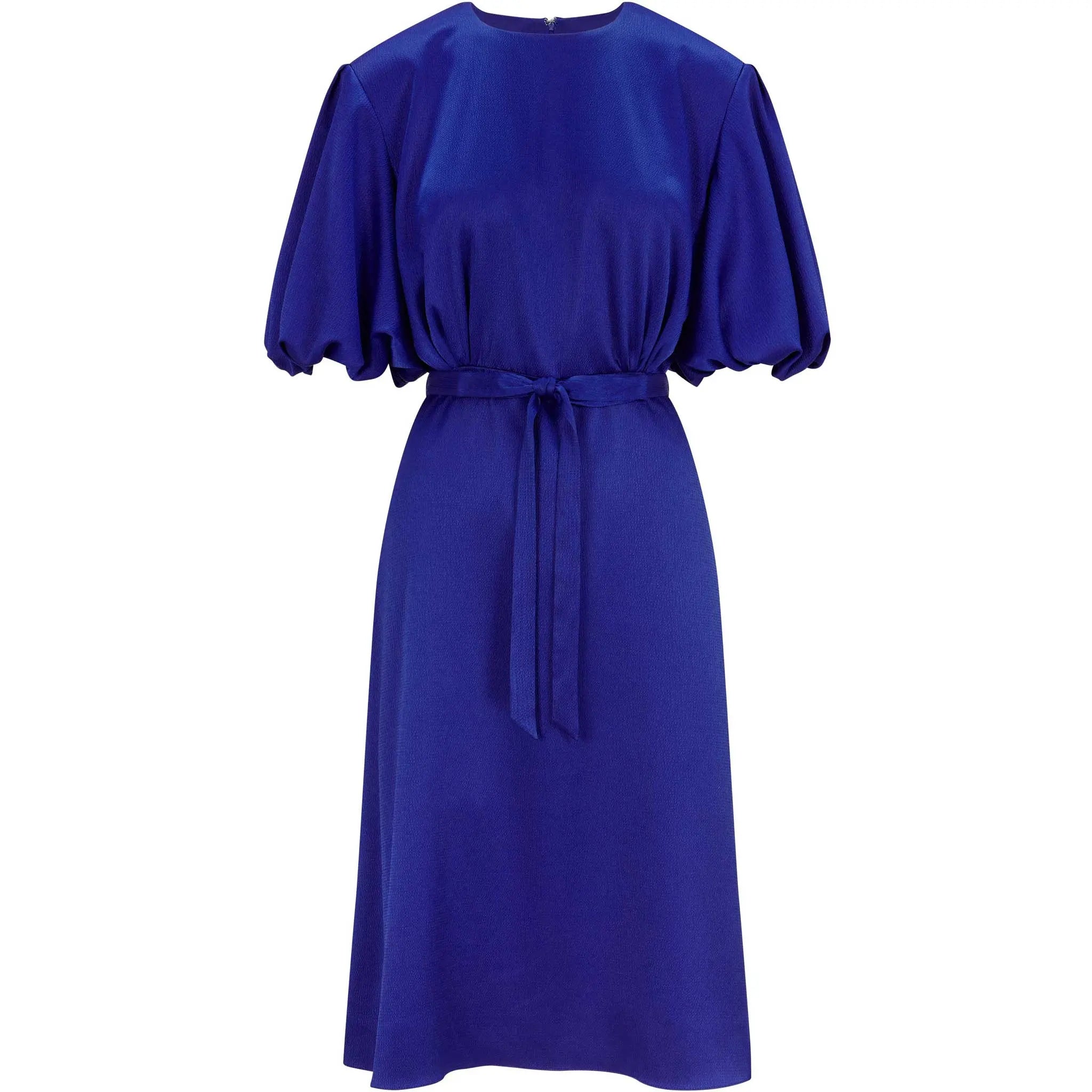Belted Royal Blue Puff Sleeve Dress UK12/EU40/US8 Belted Royal Blue Puff Sleeve Dress UK12/EU40/US8