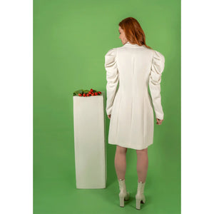 White Puff Sleeve Blazer Dress | Femponiq