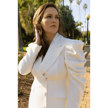 Load image into Gallery viewer, White Puff Sleeve Blazer Dress | Femponiq
