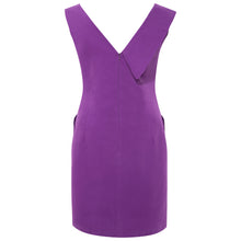 Görseli Galeri görüntüleyiciye yükleyin, Purple Asymmetric Lapel Cotton Dress  | Femponiq
