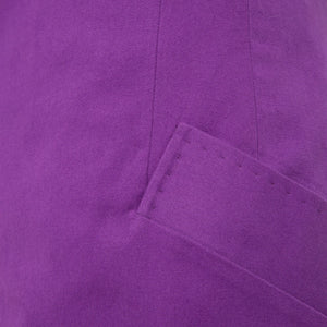 Purple Asymmetric Lapel Cotton Dress  | Femponiq
