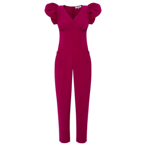  Fuchsia Puff Sleeve Jumpsuit | Femponiq